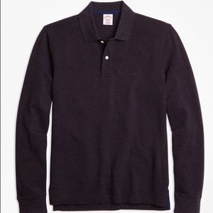 Brooks Brothers Charcoal LS Performance Polo